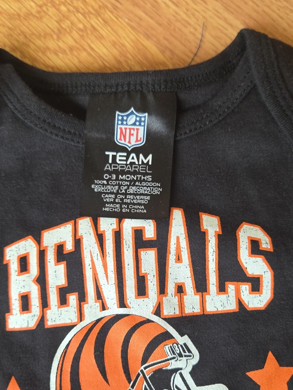 NFL Cincinnati Bengals Baby 0-3M Bodysuit Short Sleeves Football